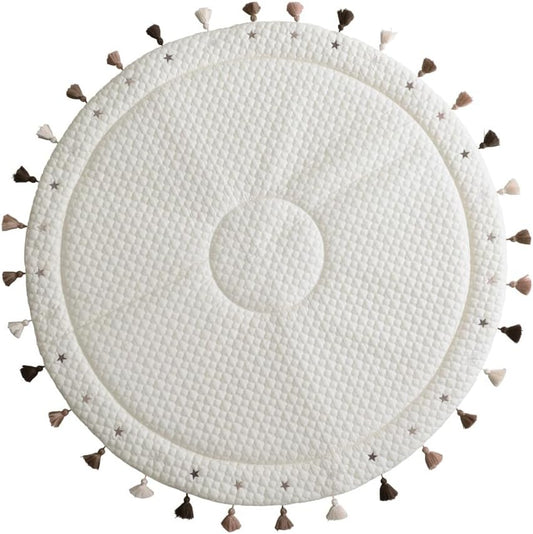 Puppa Pupo Sunny Mat, Baby Tassel, Rug, Fringe, Age Photography, Sleeping Art, Sleeping Art, Baby Mat, Play Mat, Round Shape, Baby Shower, Gift, Gift 04 Chocolat