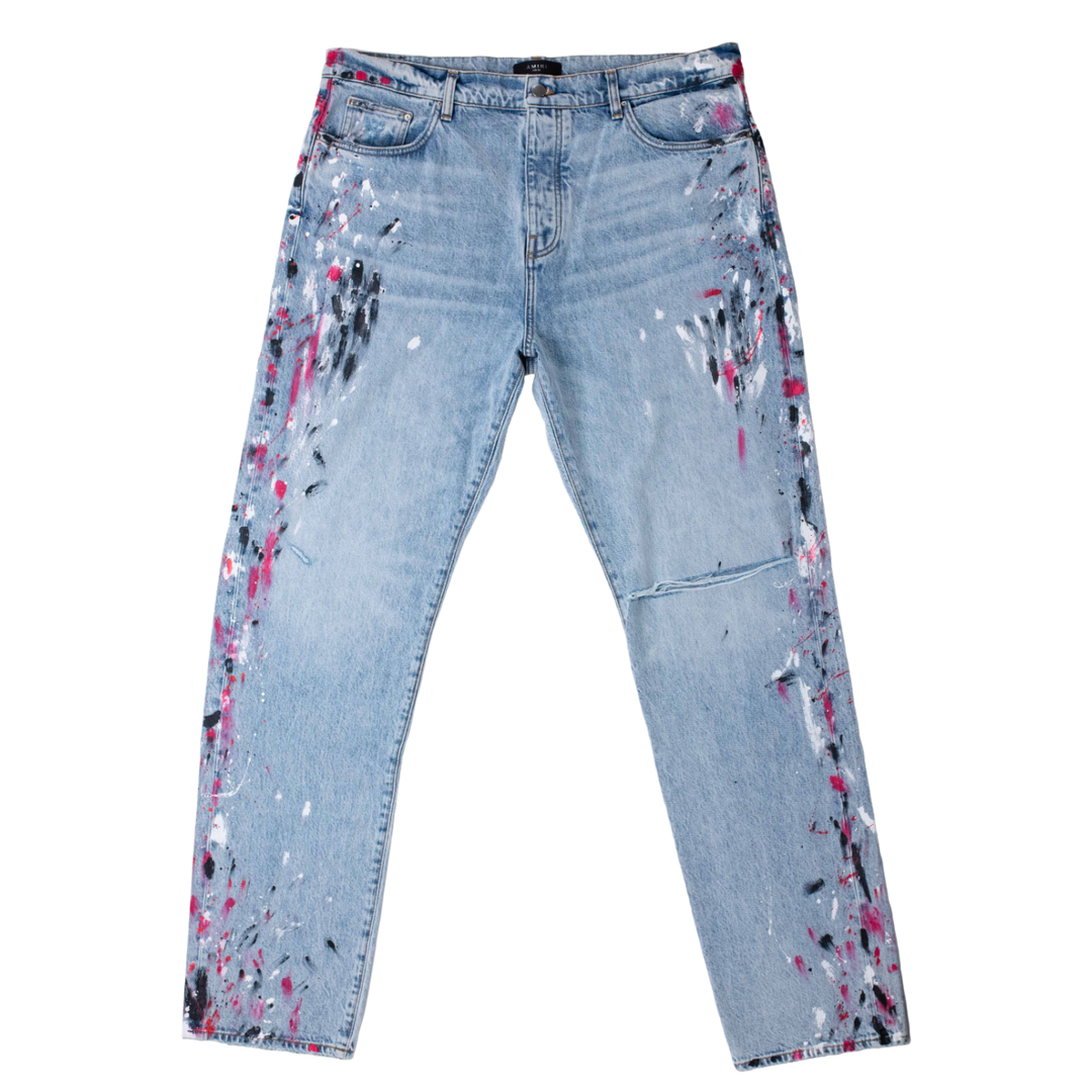 AMIRI 'RED/WHITE/PINK' PAINTER JEANS