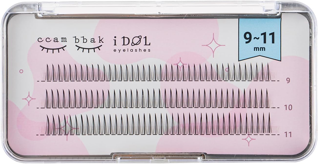 CCAMBBAK Idol False Eyelashes, Partial Eyelashes, Eyelash Extensions, Semi-Permanent Eyelash Type, Matsueku, Self, False Eyelashes, Natural, Popular, DIY, 0.3 - 0.4 inches (9 - 11 mm), Mix (Black))