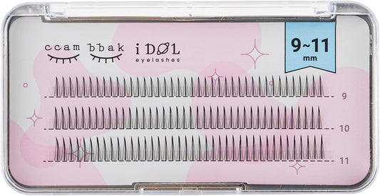CCAMBBAK Idol False Eyelashes, Partial Eyelashes, Eyelash Extensions, Semi-Permanent Eyelash Type, Matsueku, Self, False Eyelashes, Natural, Popular, DIY, 0.3 - 0.4 inches (9 - 11 mm), Mix (Black))