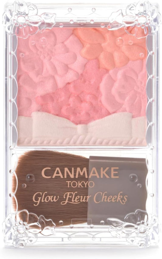 Canmake Glow Fleur Cheeks Blush 02 Apricot Fleur, 0.2 oz. (6.3 g)