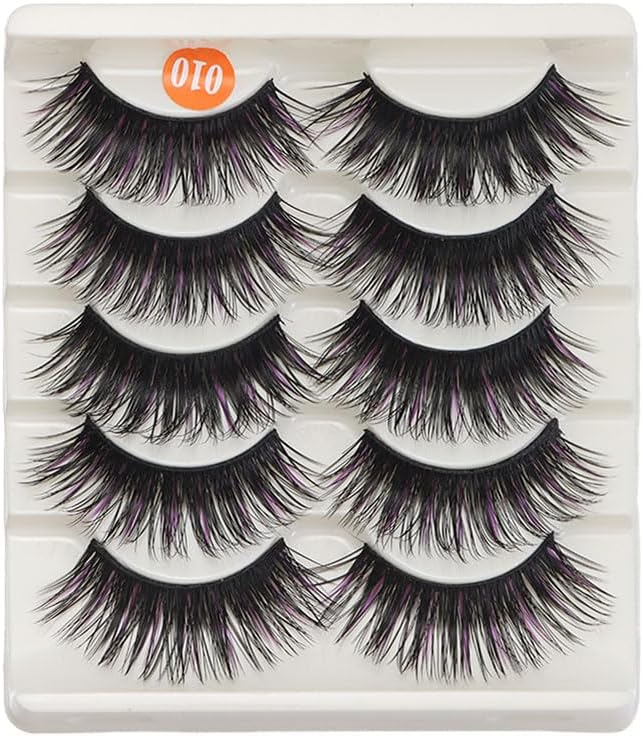 5 Pairs Natural Long False Eyelashes Handmade Thick False Eyelashes Black Makeup Tools