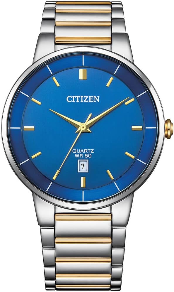 Citizen Quartz Men's Watch BI5124-50L Blue Silver x Gold Overseas Model