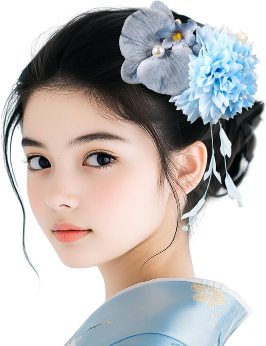 [OTAKUMARKET] Yukata Hair Ornament, Children, Flowers, Summer Festival, Fireworks Display, Kimono, Accessories, Phalaenopsis Orchid, Coming of Age Ceremony, Graduation Ceremony, Shichi-Go-San Kimono