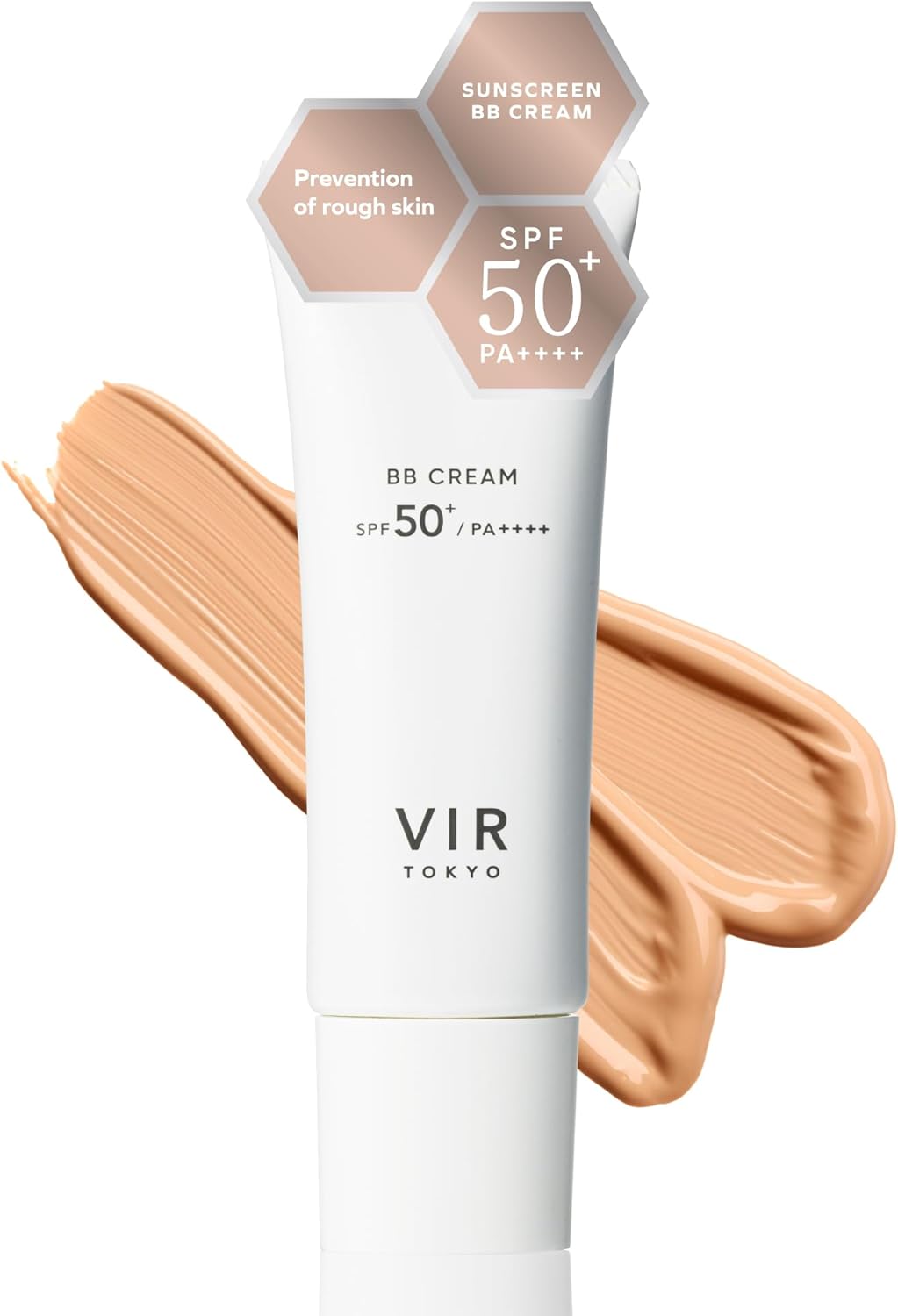 VIR TOKYO BB Cream, Men's Ochre, Non-Lining, UV Sunscreen, SPF50+, PA++++, Hides Pores, Acne Scars, Cleansing Not Required, 1.1 oz (30 g)