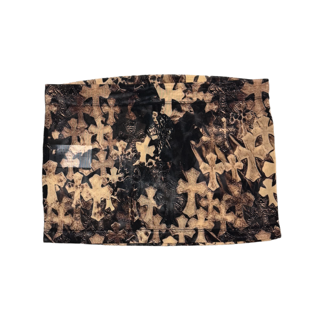 CHROME HEARTS 'CROSS PRINT' WOMENS MESH SKIRT