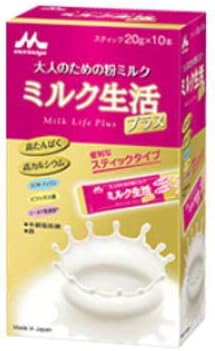 Morinaga Milk Lifestyle Plus Stick, 0.7 oz (20 g) x 10 Sticks, Set of 4