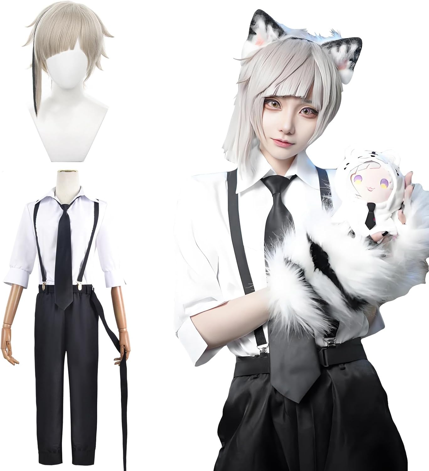 Bungo Stray Dog Cosplay, Wig Included, Yuko Okura, Nikorai, Ranju Edokawa, Ryunosuke, Taiguji, Izumika, Kagakao, Yosano, Akakashima, Nakahara, Cosplay Costume, Adult Costume, Anime Costume, Halloween