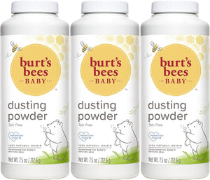 Burt's Bees - Polvos para bebé, polvos hipoalergénicos, no irritantes, calmantes para la piel, naturales, sin talco, 7.5 onzas (paquete de 3)