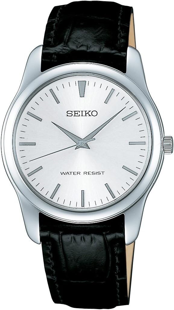Seiko Selection Men's Quartz Pair, Silver/White/Band: Black (Cow Leather), Belt Type: