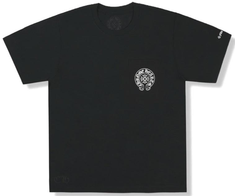 CHROME HEARTS 'BLACK HORSESHOE LOGO' POCKET TEE