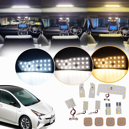 Prius 30 Series LED Room Lamp Set, Dedicated Design, 3 Colors, 15 Levels of Light Adjustment Function, Toyota Prius ZVW30 Car Light, Explosive Light, Indoor Light, LED Room Light, Custom Parts, Easy