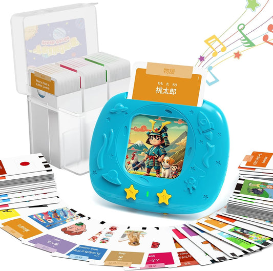 HOMESTEC Flash Card, Supports Japanese and English Languages, English Learning, Native Pronunciation, 432 Words, Real Photos, Educational Toy, Nursery Rhymes, Story, Alphabet, Educational Awareness