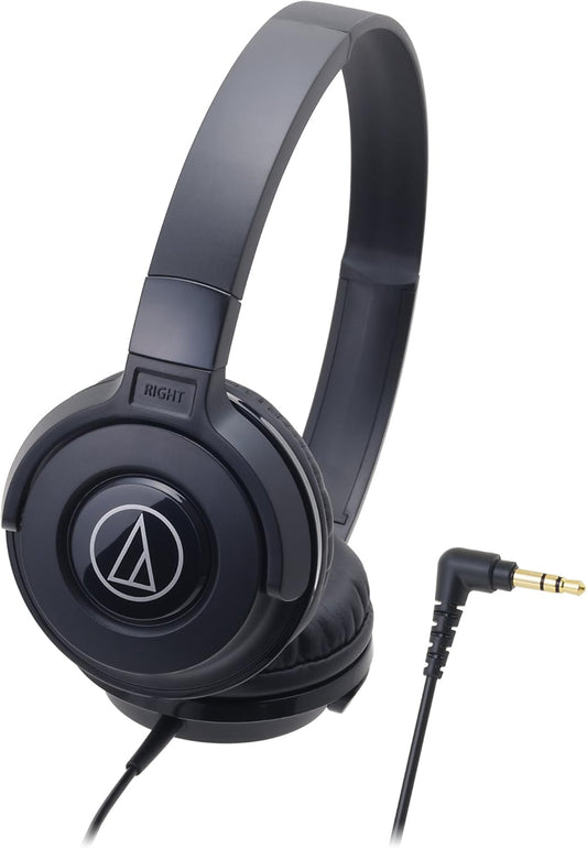 Audio Technica ATH-S100 BK Headphones Wired Street Monitoring DJ Portable On-Ear Headphones Black