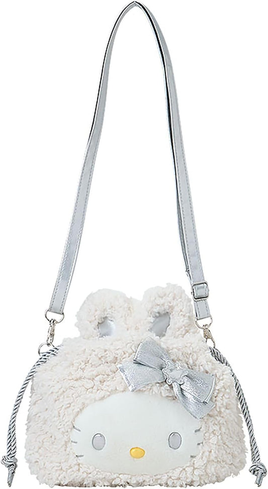 Sanrio 2-Way Drawstring Shoulder Bag (Fluffy Snow Rabbit)