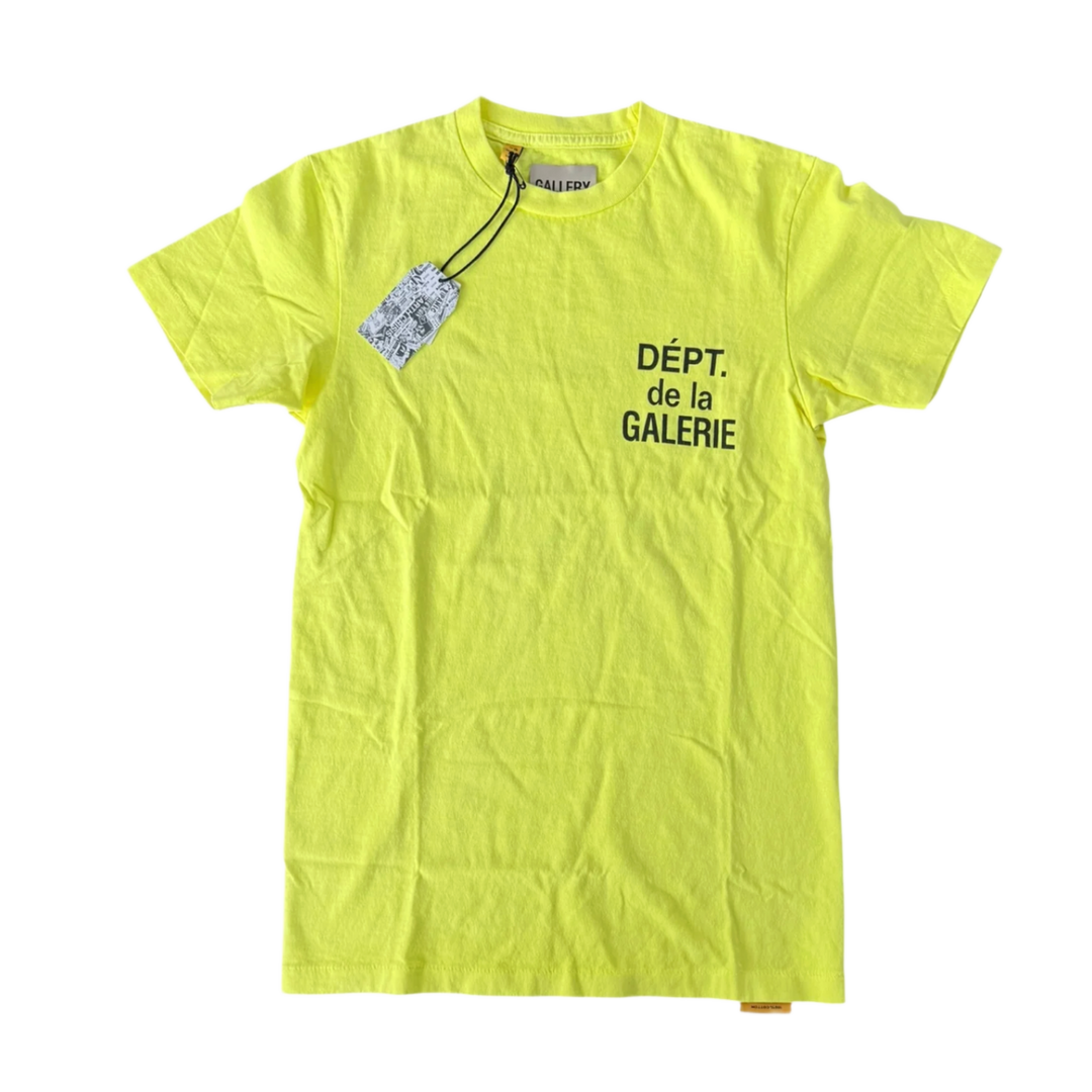 GALLERY DEPT 'FLUORESCENT YELLOW' FRENCH LOGO TEE