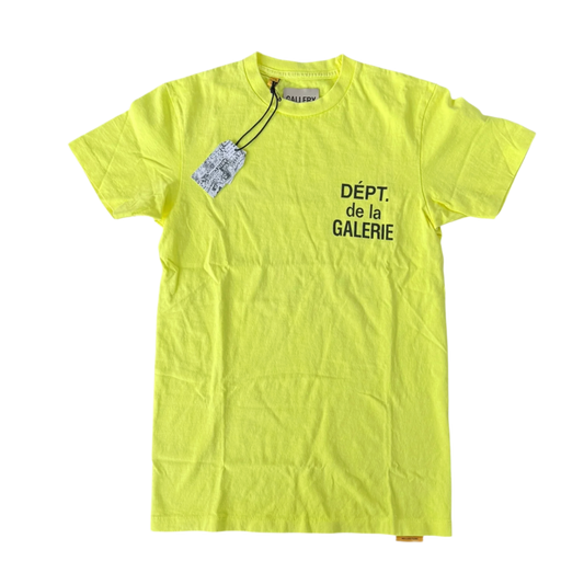 GALLERY DEPT 'FLUORESCENT YELLOW' FRENCH LOGO TEE