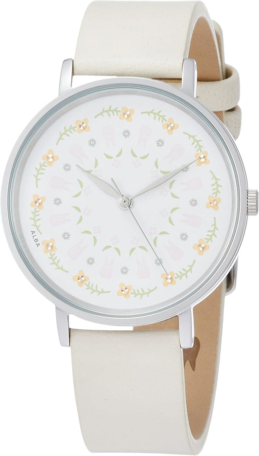 Seiko Watch Alba Adult Ghibli Watch My Neighbor Totoro ACCK414 White Dial Beige, Dial color - white, Quartz My Neighbor Totoro White Dial Watch
