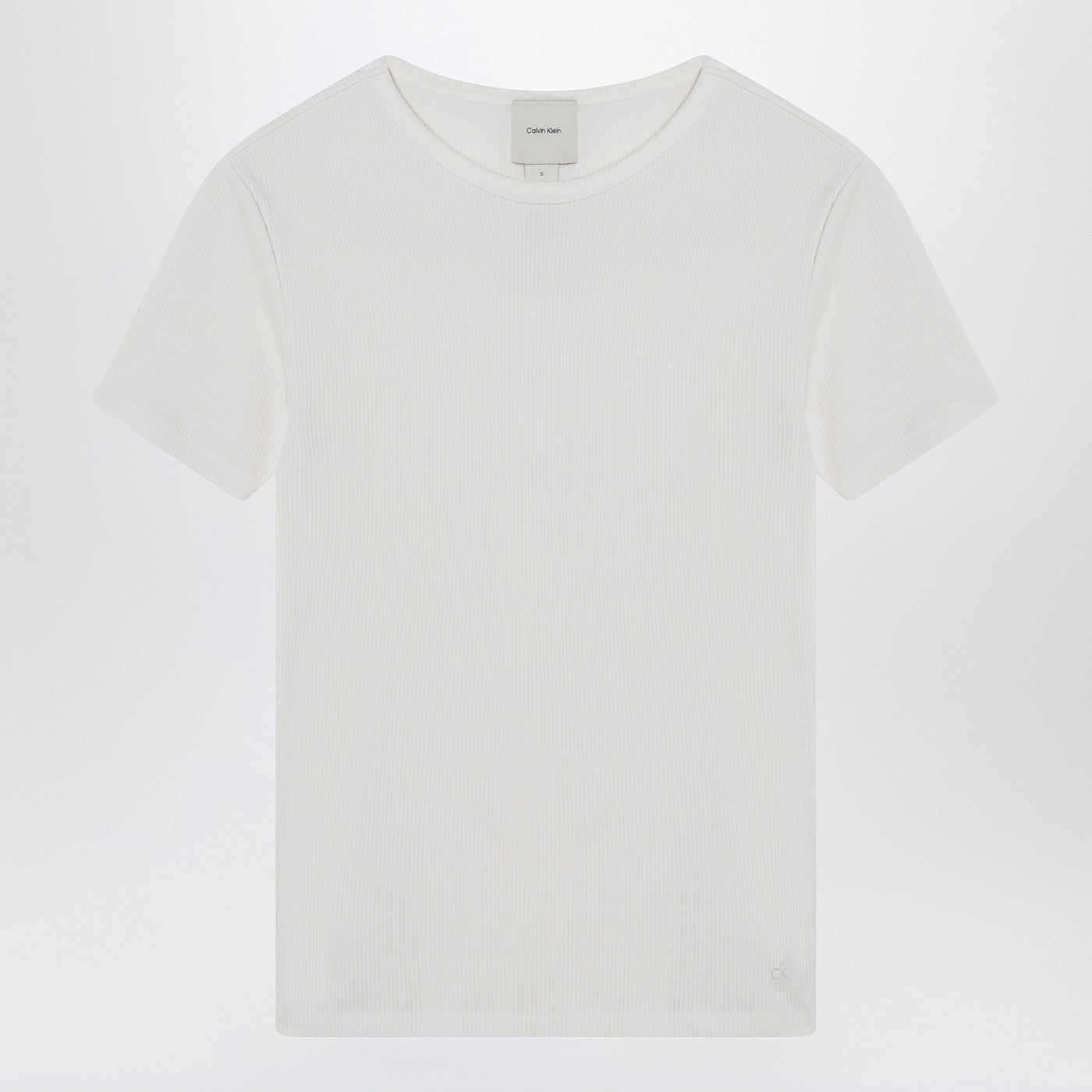 Calvin Klein カルビンクラインホワイトリブTシャツ - Image 1