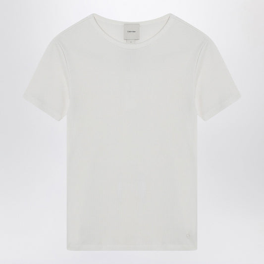 Calvin Klein カルビンクラインホワイトリブTシャツ - Image 1