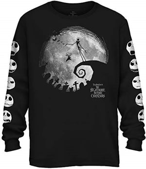 Disney Nightmare Before Christmas Jack Skellington Moon - Camiseta de manga larga para adulto