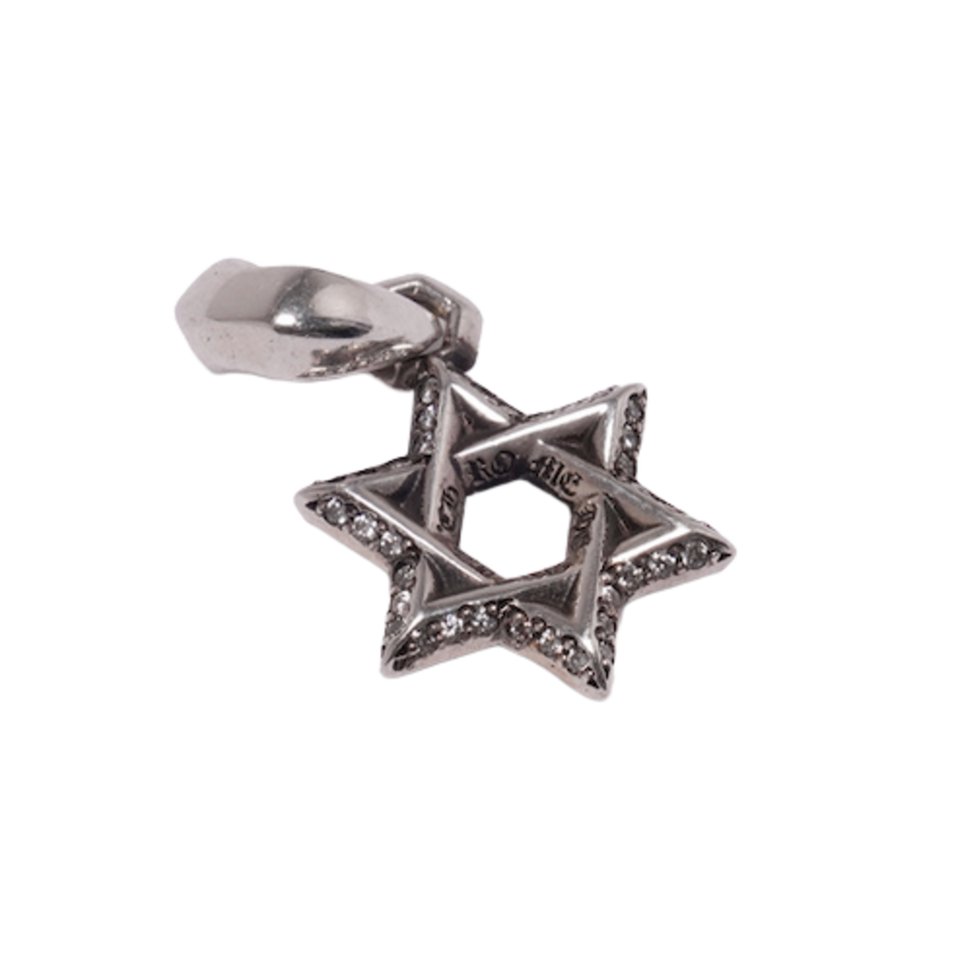 CHROME HEARTS 'STAR OF DAVID' DIAMOND SILVER PENDANT