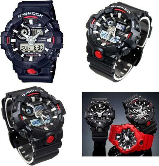 Police Self-Defense Force Civil Servant Job Celebration Entrance Celebration G-Shock 20 ATM Water Resistant Analog Digital Plastic Belt Watch for Men (GA-700-1A GA-700-1B GA-700-4A) (GA-700-1A (Black