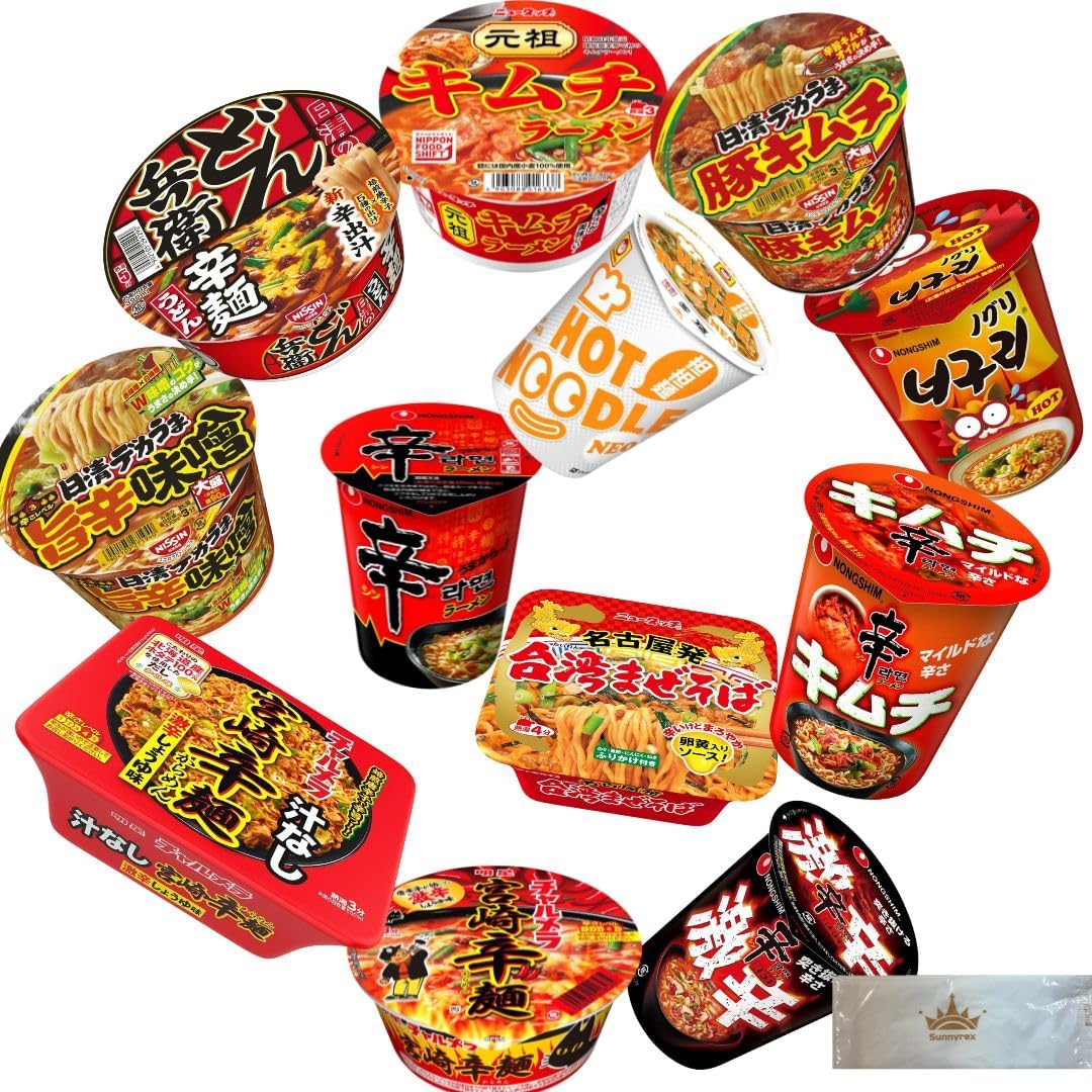 Cup Noodle Assortment Popular Extra Spicy 12 Varieties Bulk Buy Taste Comparison Cup Ramen Nissin Spicy Ramen Korean
