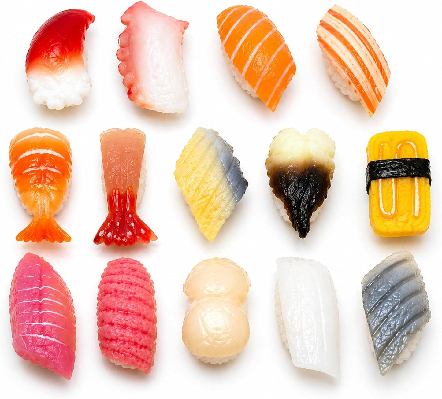 Food Sample Sushi 14 Pieces Set Model Object Display Interior Decor Miniature Decoration Al Faux Food Assorted Food