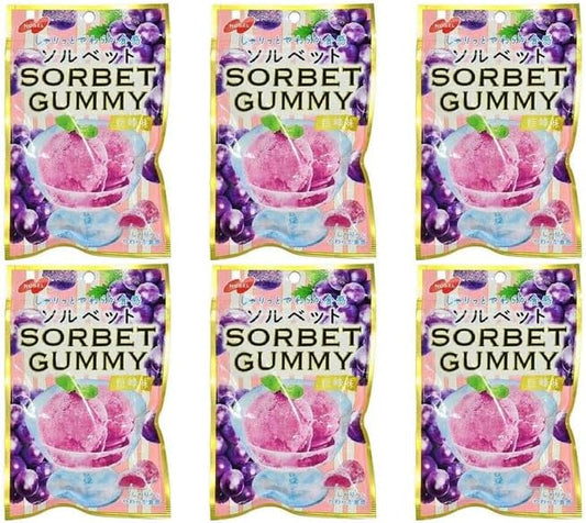 Sorbet Gummy, Kyoho Flavor, 1.8 oz (50 g), Smooth, Soft Texture (6 Bags)