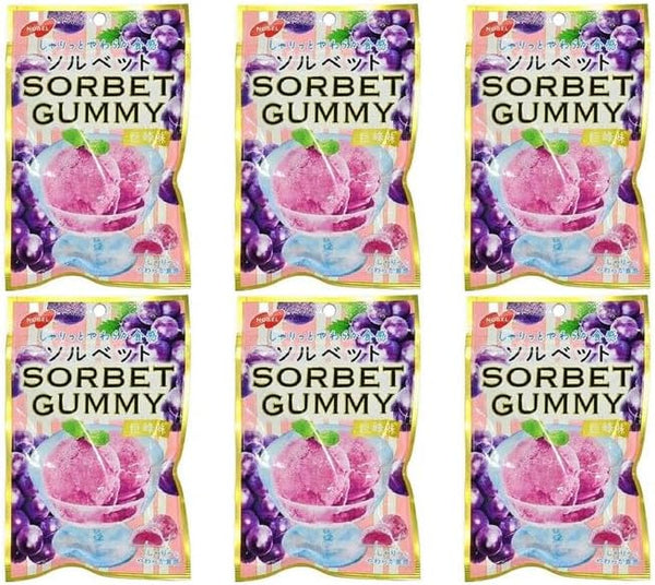 Sorbet Gummy, Kyoho Flavor, 1.8 oz (50 g), Smooth, Soft Texture (6 Bags)