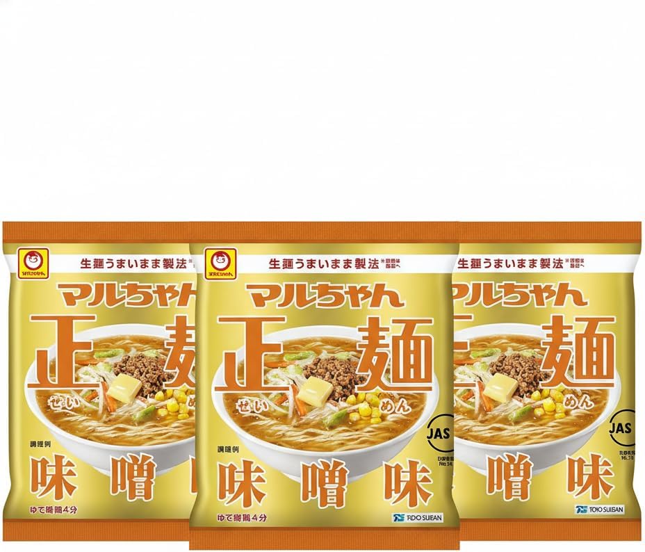 Maru-chan Seimen Noodles, Miso Flavor, 3 Bags, Instant Noodles, Miso, Dry Noodles, Instant Noodles, Stock, Always Ready, Stock, Reservoir, Night Food, Lunch, Snacks, Living Alone, Assorted