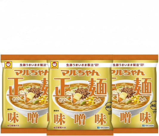 Maru-chan Seimen Noodles, Miso Flavor, 3 Bags, Instant Noodles, Miso, Dry Noodles, Instant Noodles, Stock, Always Ready, Stock, Reservoir, Night Food, Lunch, Snacks, Living Alone, Assorted