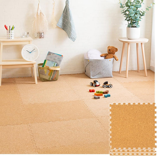 Iris Plaza COJTM-4508 Joint Mat, 17.7 inches (45 cm), 0.3 inches (8 mm), Cork Mat, Color Mat, Soundproofing, Scratch-Resistant, For Pets, Babies, 17.7 x 17.7 inches (45 x 45 cm), Natural, Set of 24
