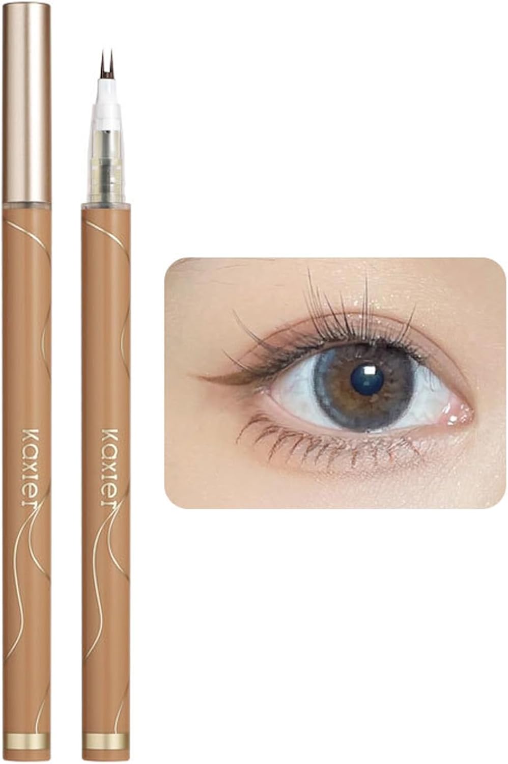 Dual Ended Lower Eyelash Liner - Ultra Fine Makeup Pencil, Waterproof, Smudge Proof Lash Liquid Liner, High Adhesion, Quick Dry, Long Lasting Eyeliner