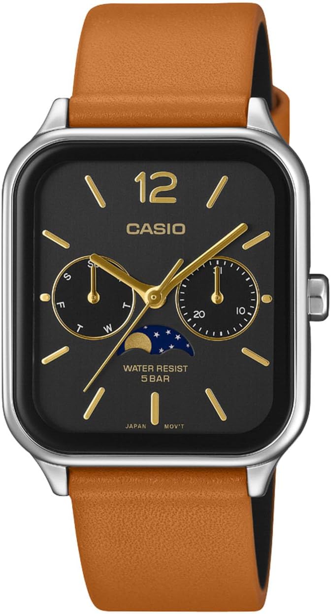 [カシオ] 腕時計 カシオコレクション 【国内正規品】 ムーンフェイズ機能 MTP-M305L-1AJF メンズ ブラック×ブラウン