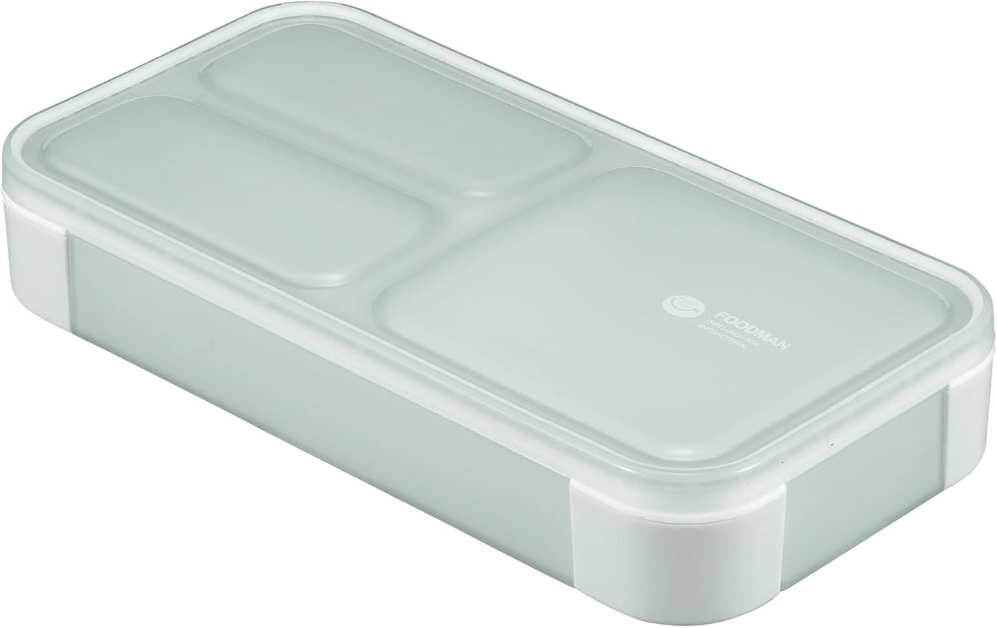 CB Japan DSK Lunch Box, Food Man, Standable, Slim, 13.5 fl oz (400 ml), [Antibacterial], Light Gray, Leak-Resistant, W-Sealing, 4-Point Lock for Secure Fixation