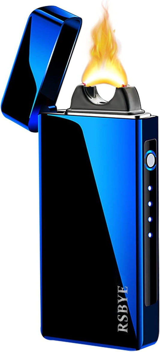 RSBYE Cool Plasma, Large Output, USB Electronic, Made in Japan, Stylish, Cool, LED Status Display, Rechargeable, Gift Box, Camping, Outdoor Candles, Scent-Resistant, Anniversary Gift (Blue)