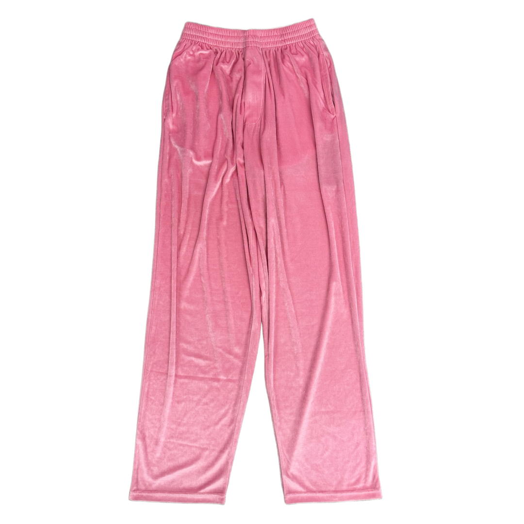 BALENCIAGA 'PINK' VELVET TRACK PANTS