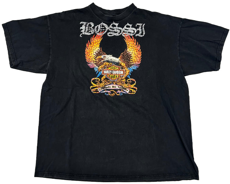 BOSSI 'LEGENDS ARE FOREVER EAGLE' RHINESTONE VINTAGE TEE