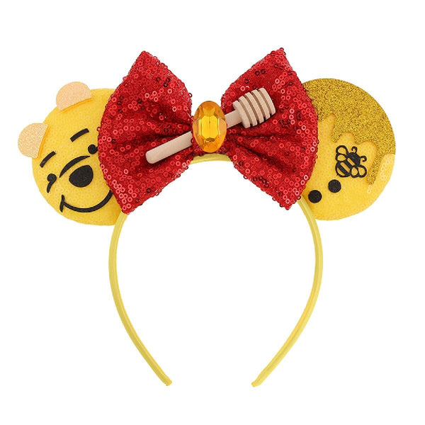 diadema con orejas de ratón de abeja con lentejuelas y lazo, tocado de abeja de miel, tocado para el cabello para mujer y niña, disfraz, para fiestas, cosplay, amarillo1