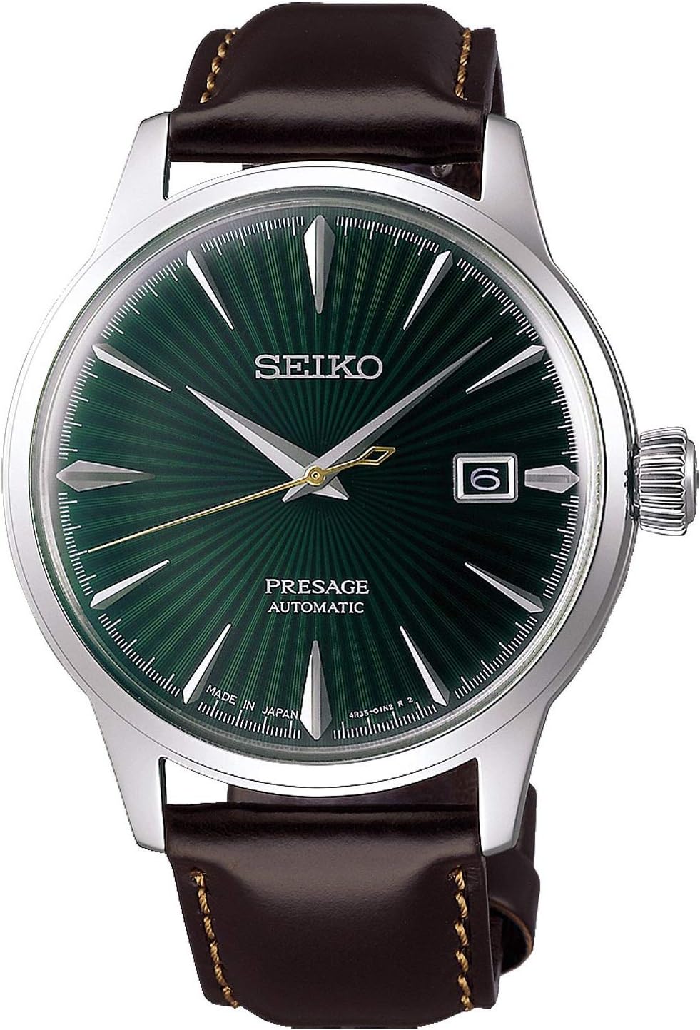 Seiko PRESAGE AUTOMATIC SRPD37J1 Men's Wristwatch, Automatic, Braun, strip