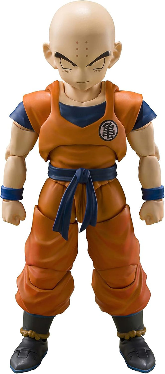 BANDAI SPIRITS S.H. Figuarts Dragon Ball Z Kuririn - Earthlings Strongest Man - Approx. 4.5 inches (115 mm), PVC & ABS Pre-painted Action Figure