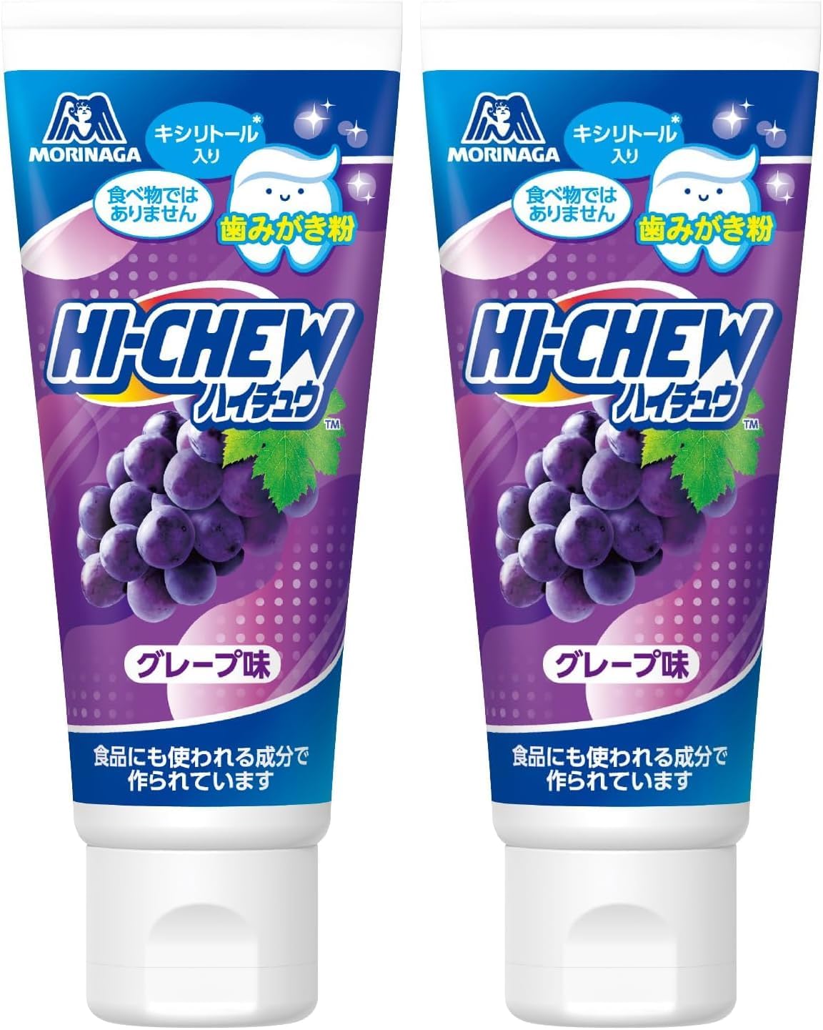 Morinaga Seika Haichu Teeth Whitening Powder, Grape Flavor, 1.8 oz (50 g) x 1 Bottle, Includes Xylitol, Fluorine Free, No Abrasives, Food-Based Ingredients, For Kids, Teething Habits, Made in Japan (x