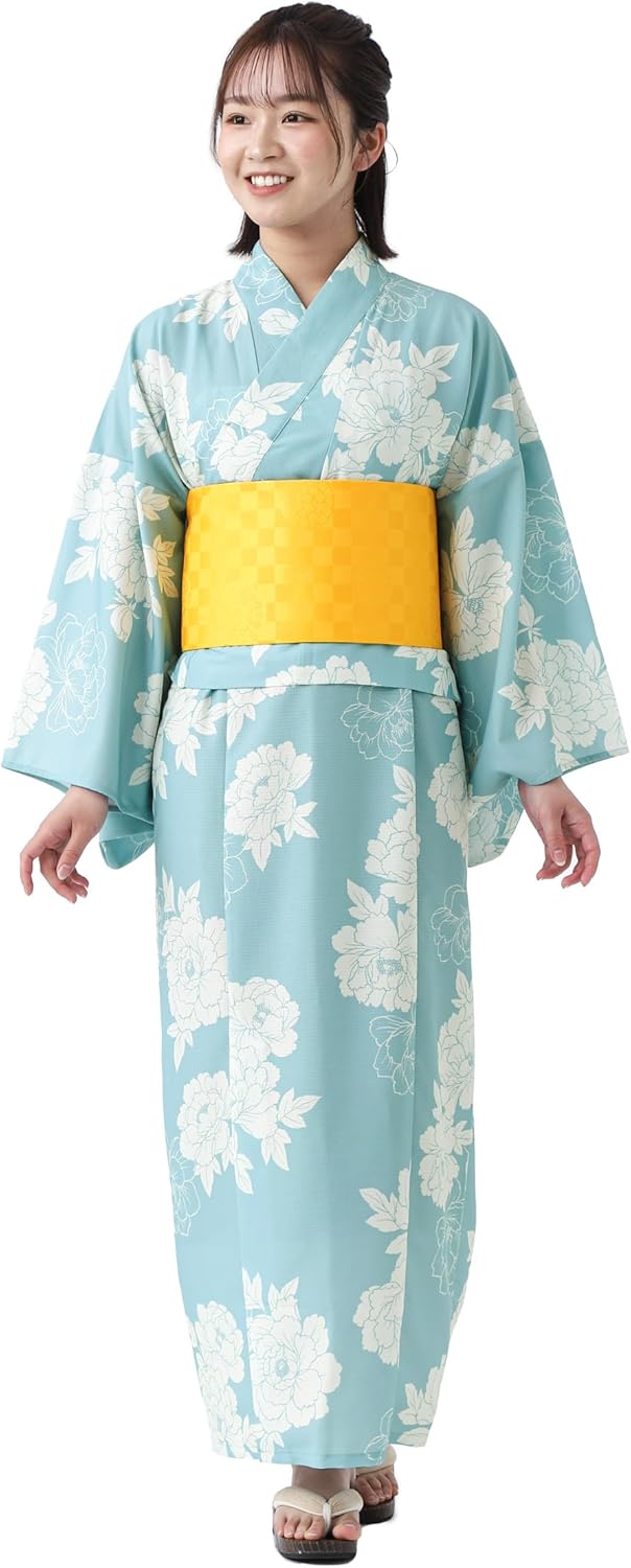 TAYU-TAFU Women's 2-Piece Set, 2-Piece Set, Obi, Stylish, Easy, Cute, Yukata, Junior High School, High School, College Student, Adult, Twin Coordination, Summer, Fireworks Display, Festival