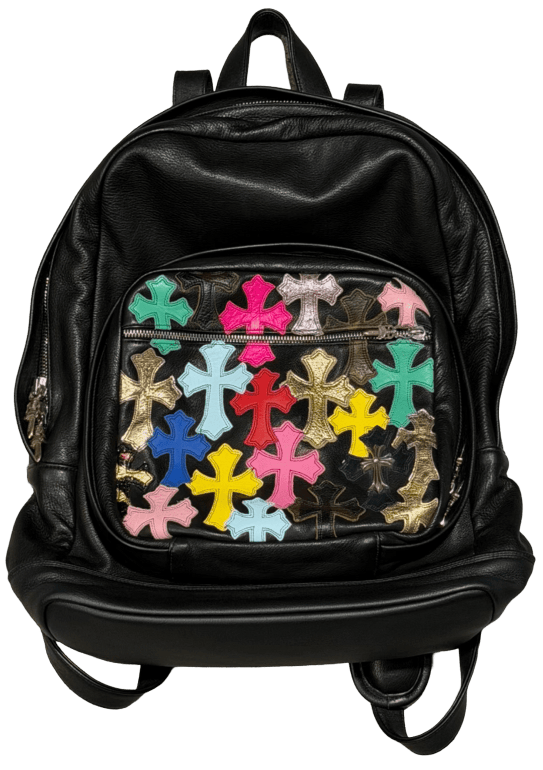 CHROME HEARTS 'MULTICOLOR CROSS' BLACK LEATHER 7TH GRADE BACKPACK