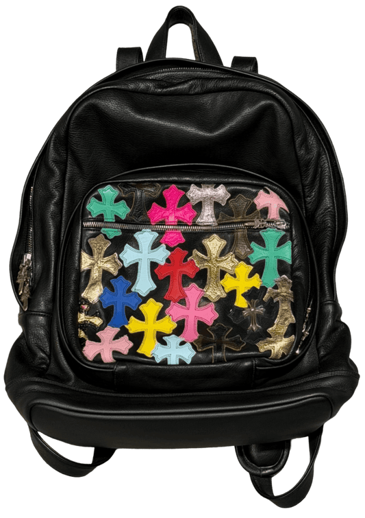 CHROME HEARTS 'MULTICOLOR CROSS' BLACK LEATHER 7TH GRADE BACKPACK