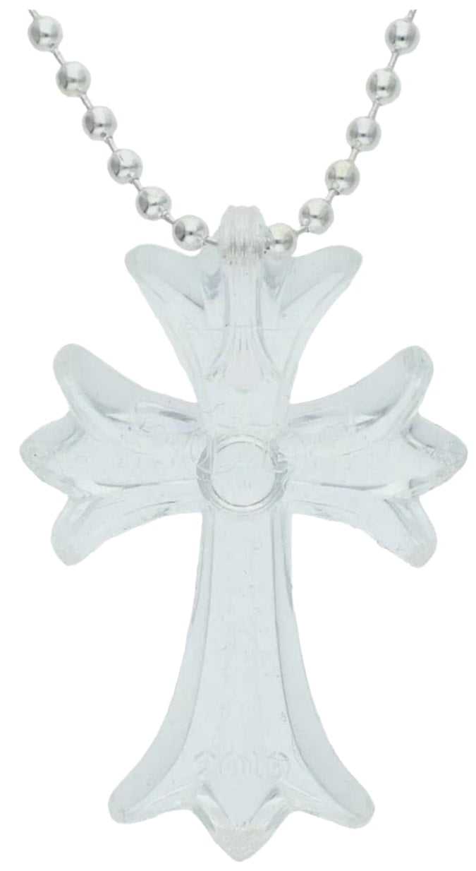 CHROME HEARTS 'CLEAR RUBBER CROSS' NECKLACE