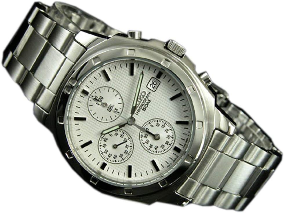 Seiko SND187P1 Men's Chronograph Wristwatch, Overseas Model, Bracelet Type
