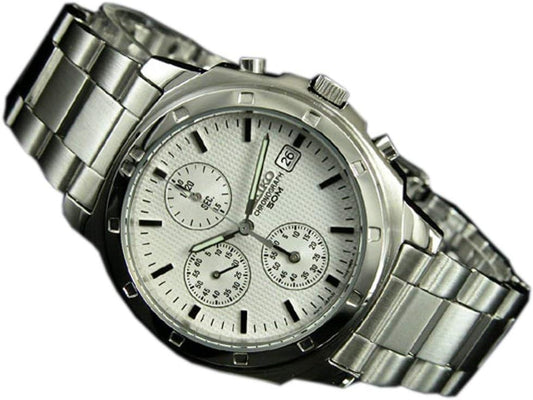 Seiko SND187P1 Men's Chronograph Wristwatch, Overseas Model, Bracelet Type
